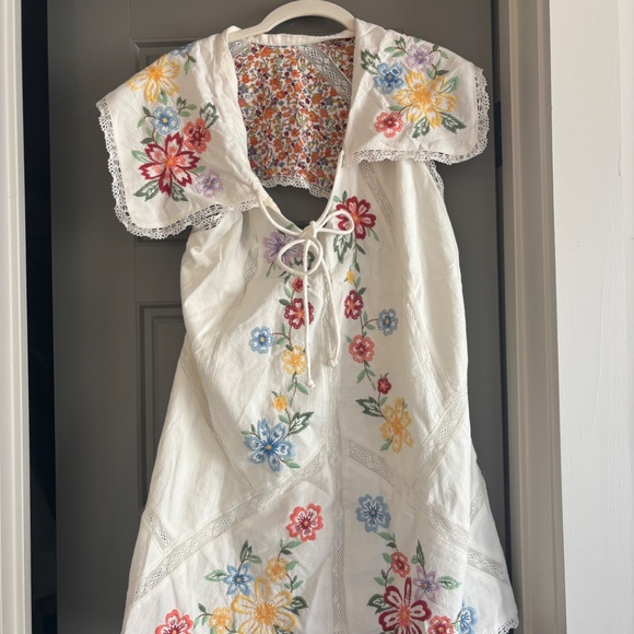 Free People- Women's Willow Embroidered Cotton Mini Dress - Picture 3 of 6